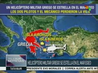 Helicóptero de Armada griega se estrella en el mar Egeo