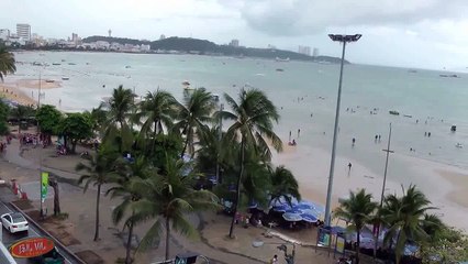 view of the beach and sea north pattaya thailand