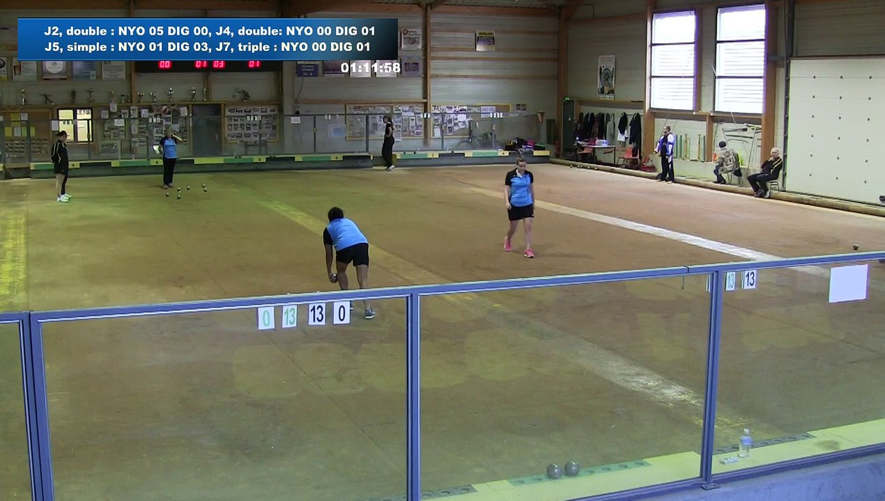 Superbe reprise pour Sesilia Mailehako et boule triée pour Valérie Briet dans le double Nyons contre Digoin, fév 2016