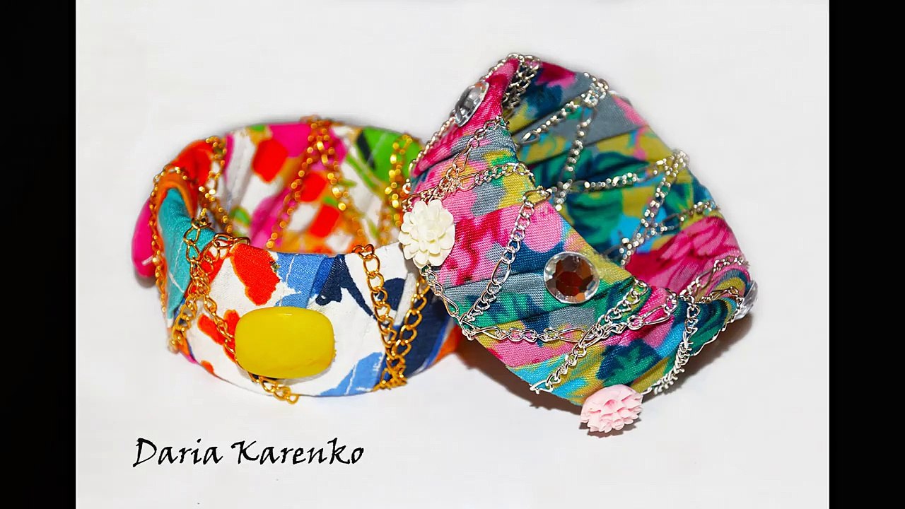 DIY Стильные браслеты из ткани. Мастер класс