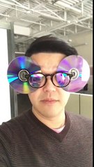 Homemade Retractable CD Sunglasses