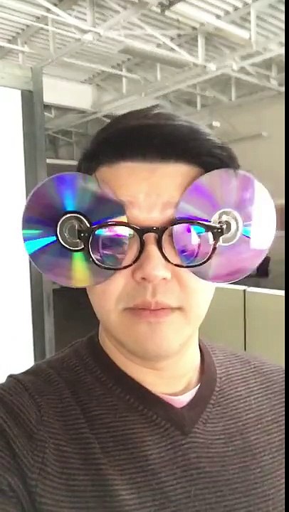 Homemade Retractable CD Sunglasses