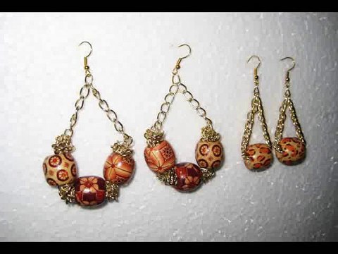 DIY Серьги из крупных бусин и цепочки своими руками. Мастер класс. Earrings of beads and chains