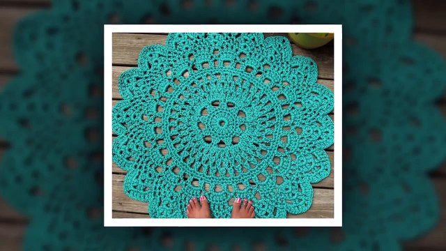 Вязаные ковры крючком из шнура