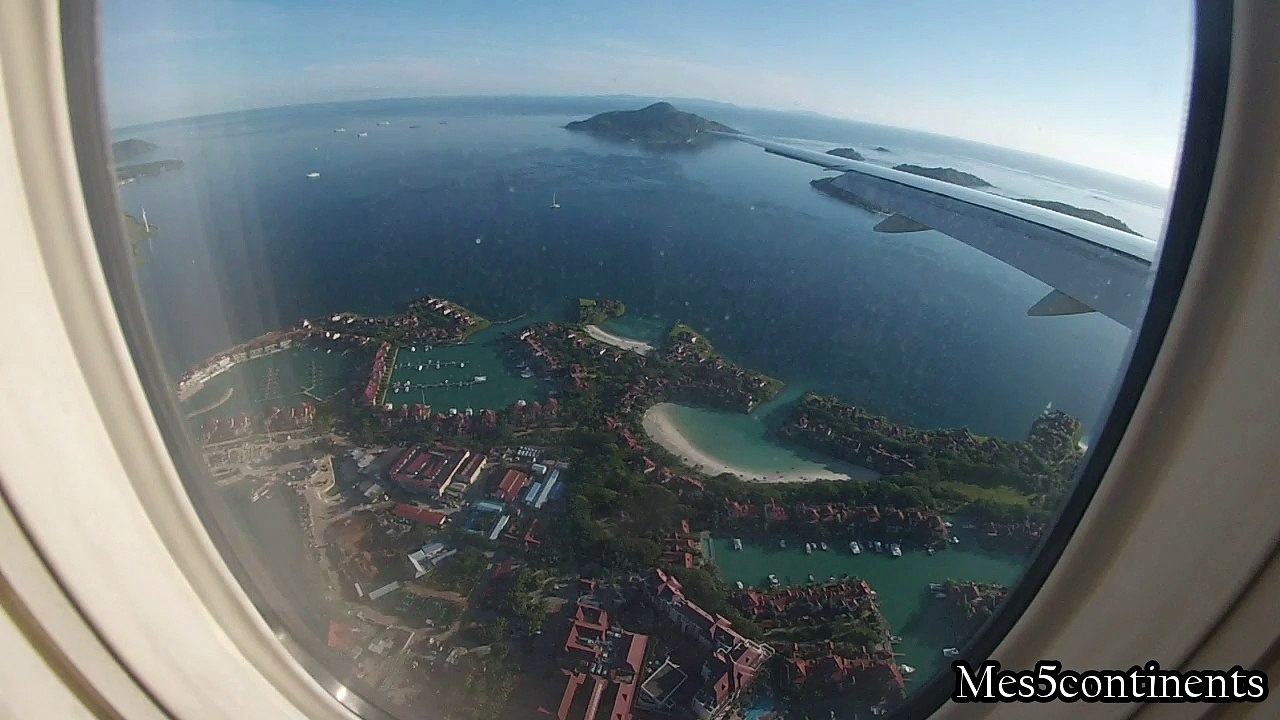 Landing Mahe Airport / Atterrissage aéroport de Mahé Seychelles