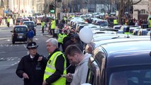 London black cab drivers block streets in Uber demo