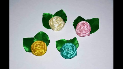DIY Розочки из атласной ленты своими руками. Мастер класс