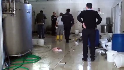 Süt kazanı bomba gibi patladı