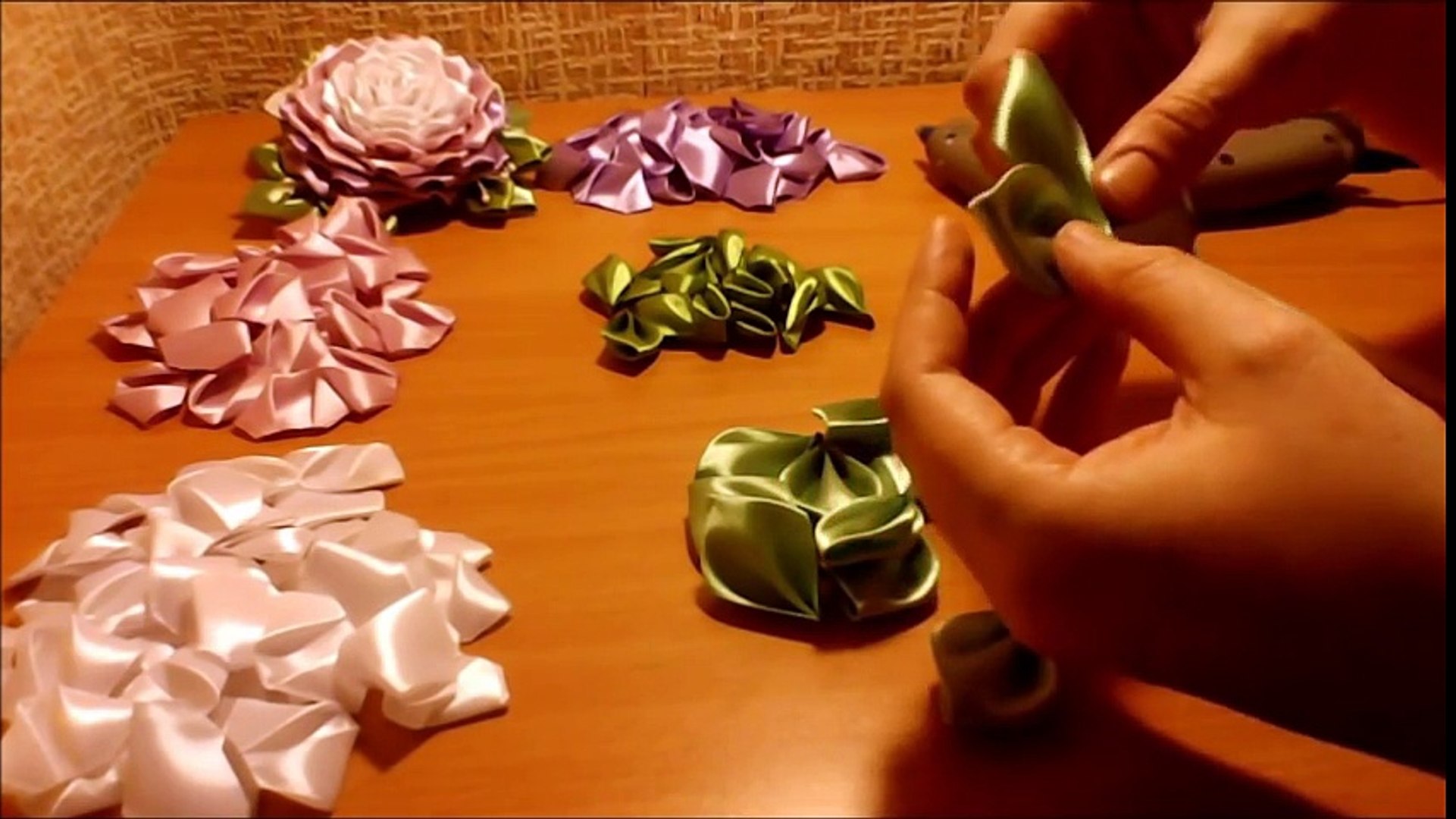 ⁣Роза Канзаши Мастер Класс - Rose Kanzashi