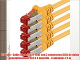 1aTTack - Cable de red SSTP PIMF con 2 conectores RJ45 de doble apantallamiento CAT 6 0 amarillo