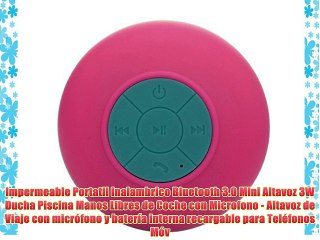 Impermeable Portatil Inalambrico Bluetooth 3.0 Mini Altavoz 3W Ducha Piscina Manos Libres de