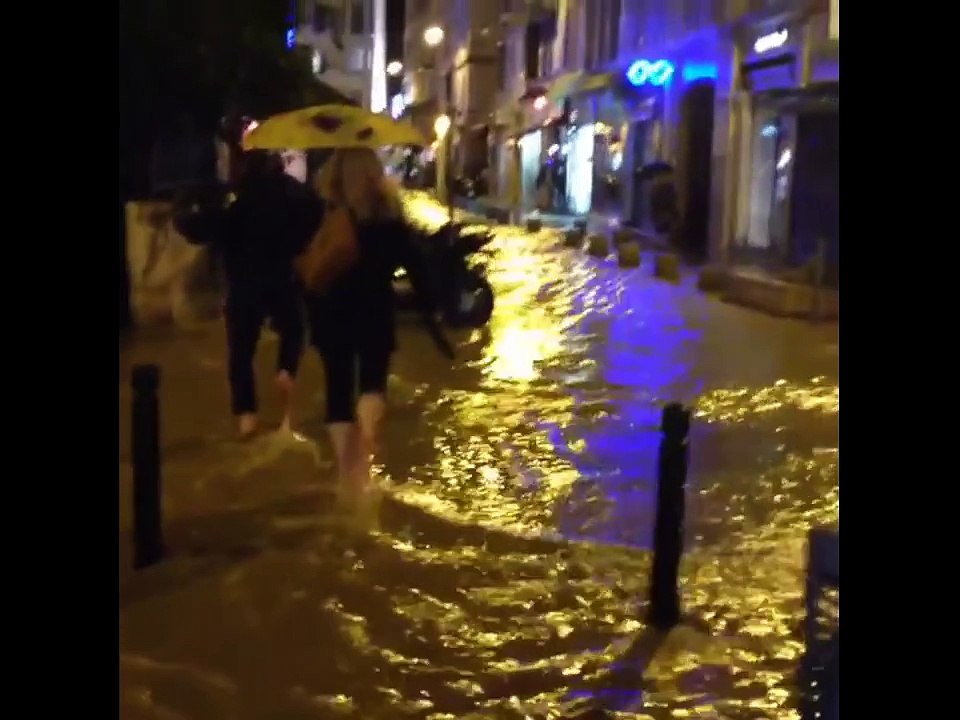 Cannes flooded . Torrential rain hits Cannes