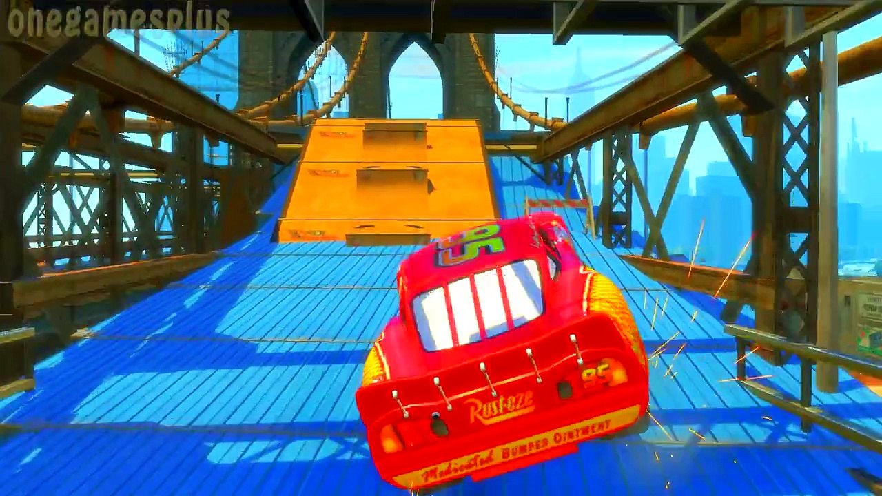 Spider man and Dinoco King 43 jump Ramp The Muffin man
