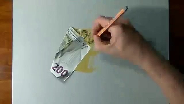 فنان يرسم رسم ثلاثى الابعاد حقيقى جدا