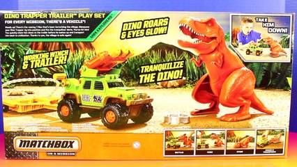 Disney Pixar Cars Lightning McQueen & Mater With Matchbox On A Mission Dino Trapper Traile