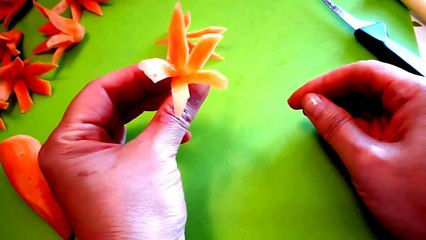 Цветы из моркови! Flowers of carrot! Украшения из овощей! Decoration of vegetables!
