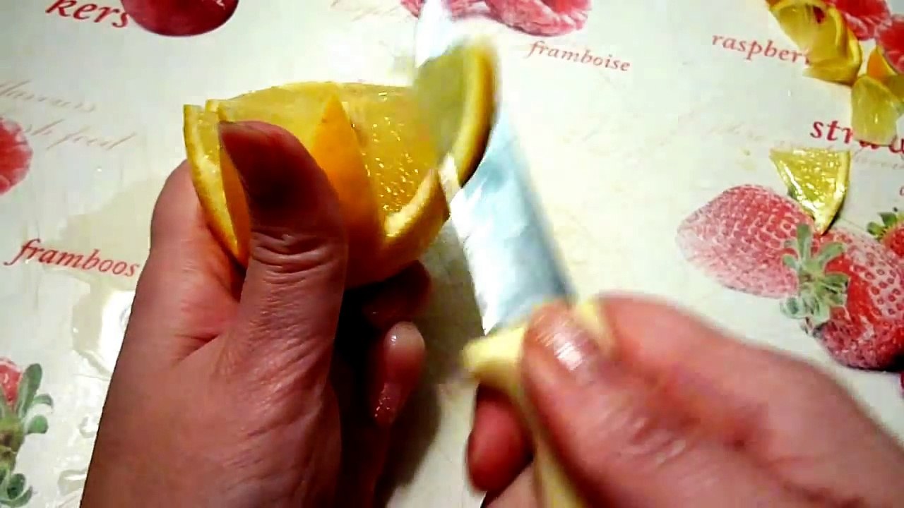 Цветок из лимона! Flower of lemon! Украшения из фруктов! Decoration of fruit!
