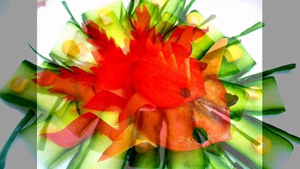 Золотая рыбка из помидора! Goldfish of Tomato. Украшения из помидора. Decoration of Tomato.