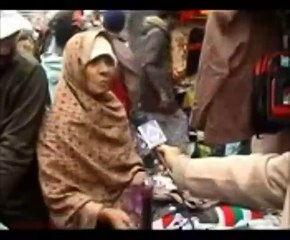 An old woman insulting leaders