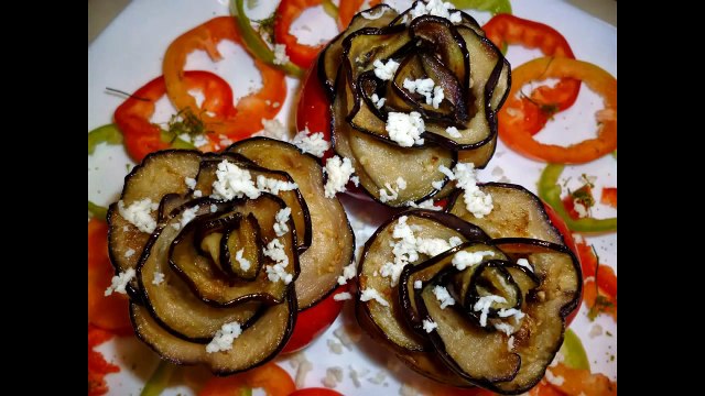 Розы из баклажана. Фаршированные помидоры. Как красиво оформить закуску. Decoration Of Vegetables