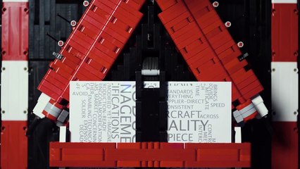 A LEGO machine creates paper airplanes