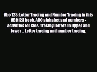 [PDF Download] Abc 123: Letter Tracing and Number Tracing in this ABC123 book. ABC alphabet