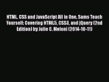 [PDF Download] HTML CSS and JavaScript All in One Sams Teach Yourself: Covering HTML5 CSS3