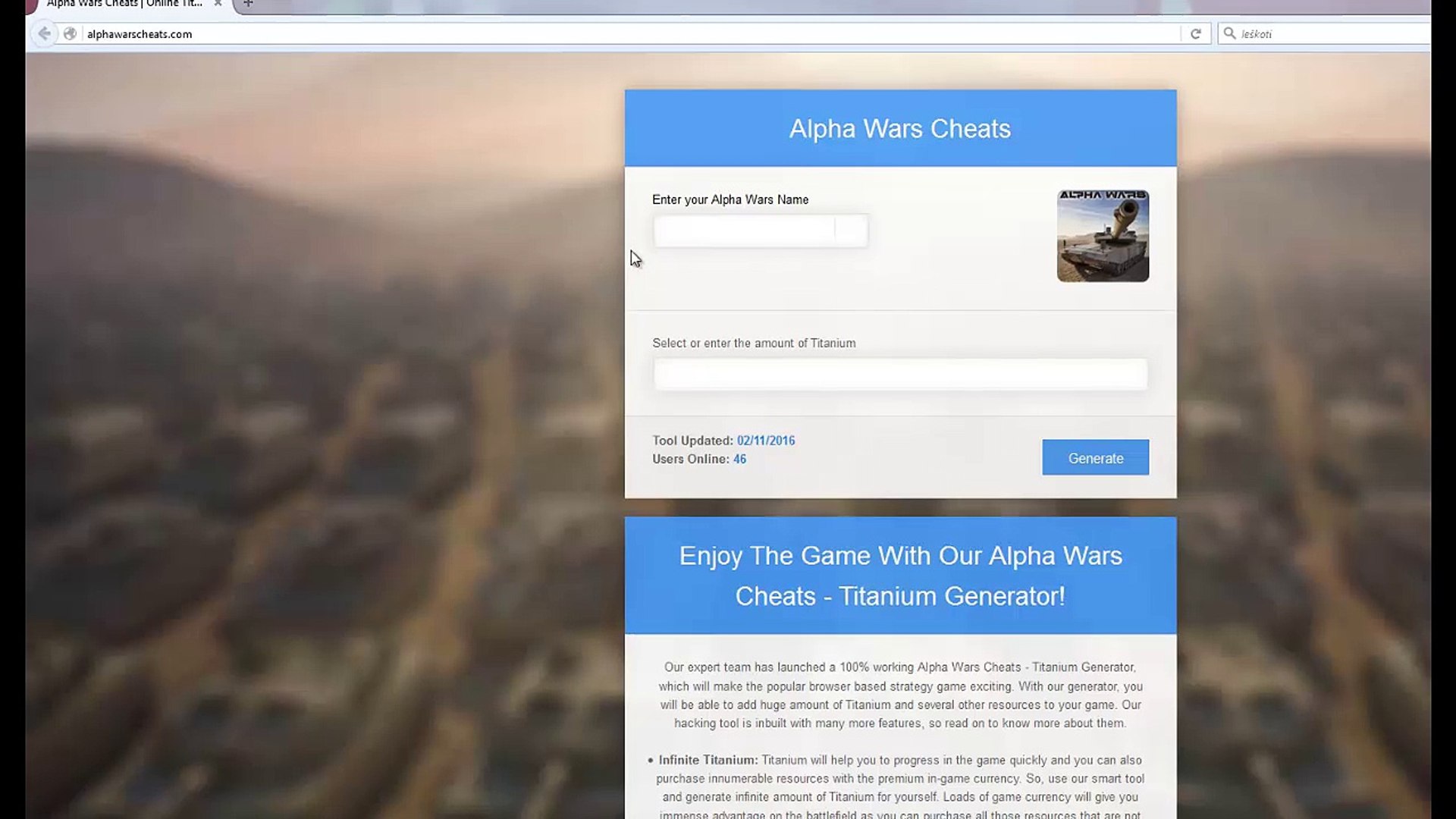Alpha Wars Cheats 2016 Titanium Generator Video Dailymotion