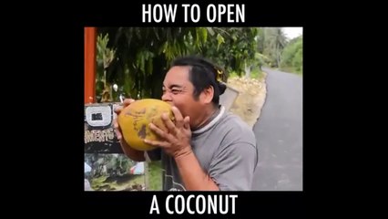 This is how real men open coconuts.