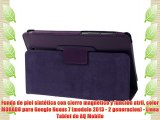 Funda de piel sintética con cierre magnético y función atril color MORADO para Google Nexus