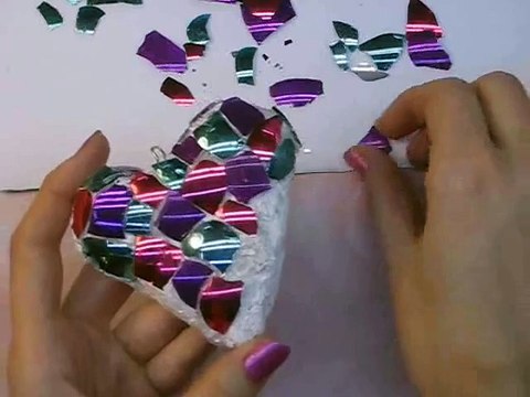 DIY Новогодняя игрушка на ёлку в форме сердца. Мастер класс