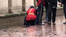 Dolmabahçe'de Sarayı önünde bombalı saldırgan paniği