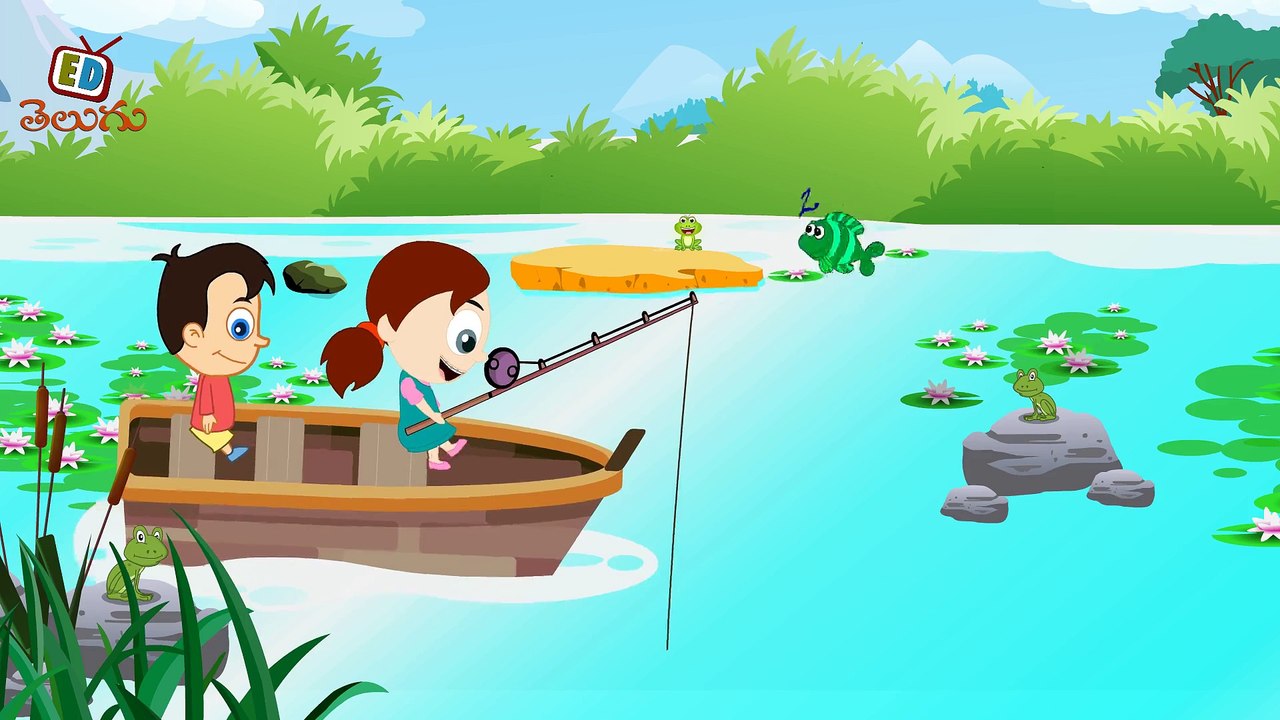 KZKCARTOON TV-Once I Caught A Fish Alive in Telugu _ Top English Rhyme In Telugu _ Edtelugu