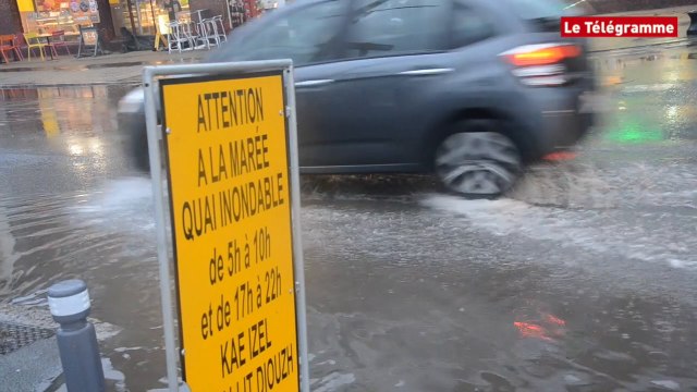 Lannion. Pluies et marée font déborder le Léguer