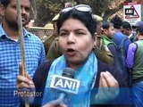 Protest against 'mourners of Afzal Guru's hanging' outside JNU