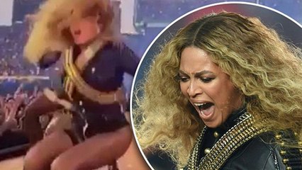 Beyonce almost FELL at the Superbowl 50!