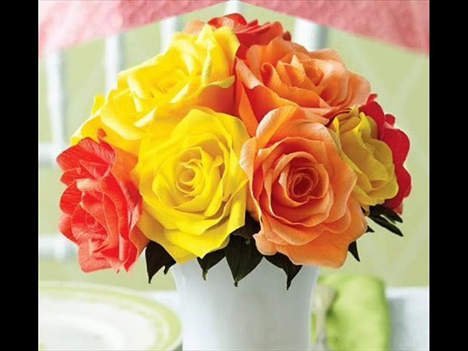 МК - восхитительные розы из креповой бумаги своими руками ---------