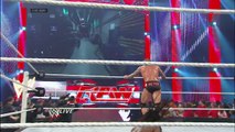 John Cena and Randy Orton brawl outside the ring- Raw Match20-1- 2014
