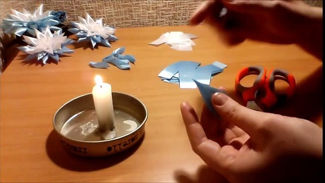 Цветок канзаши мастер класс Flower kanzashi masterclass - астра канзаши