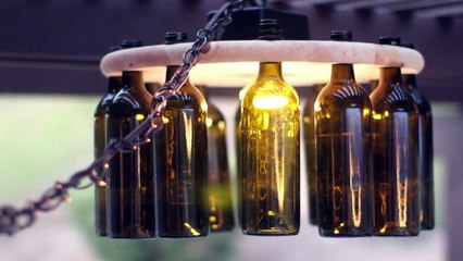 Светильник из бутылок своими руками