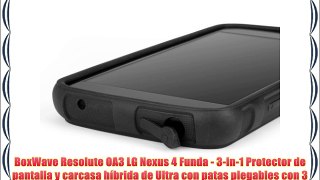 BoxWave Resolute OA3 LG Nexus 4 Funda - 3-in-1 Protector de pantalla y carcasa híbrida de Ultra