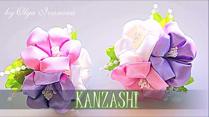 Резинки с Цветами из Лент - Канзаши Мастер- Класс