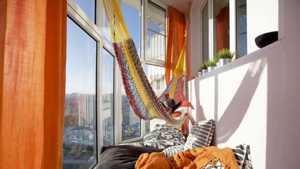 Дизайн лоджии 6 кв.м с гамаком