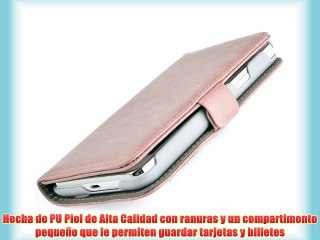 JAMMYLIZARD | Funda De Piel Para Samsung Galaxy S2 Luxury Wallet Tipo Cartera ROSA MELOCOTÓN