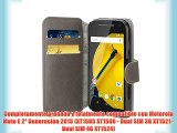 JAMMYLIZARD | Funda De Piel Para Motorola Moto E 2015 (2ª Generación) Retro Wallet Tipo Cartera