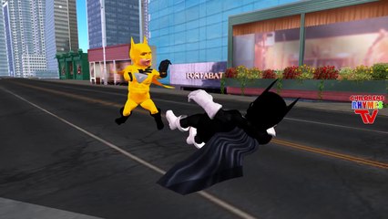 Yellow Batman Vs Batman Cartoons For Kids Finger Family Rhymes For Children Nursery