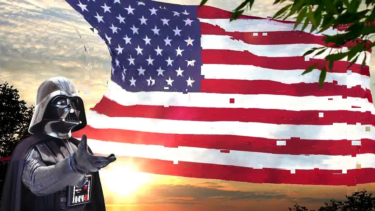 Darth vader sings the American National Anthem
