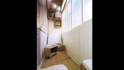 Интерьер маленького балкона с зоной отдыха