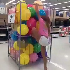 Girl Playing with Baloons