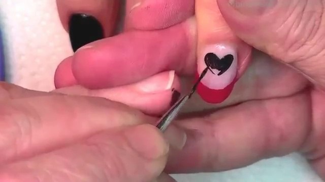 Valentine Nails - Dripping Hearts Nail Art Design Tutorial